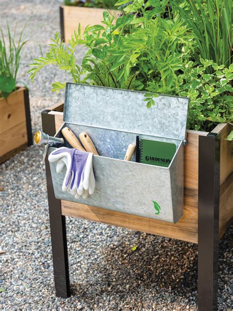 metal garden storage boxes|galvanized garden tool storage box.